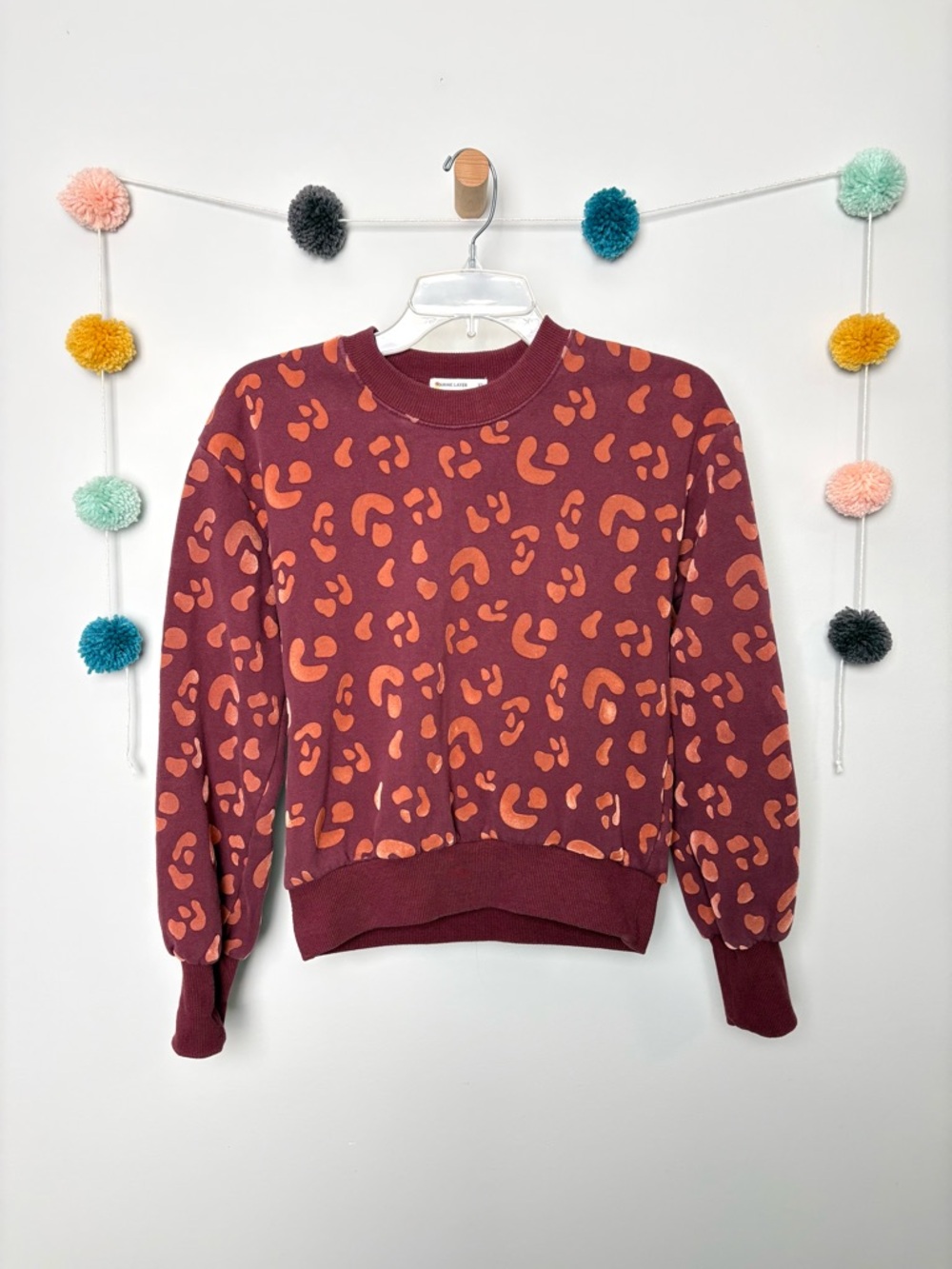 Marine Layer Coraline Leopard Print Crewneck Sweatshirt Pullover
